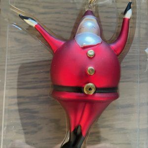 Pottery Barn Blown glass Reindeer & Santa